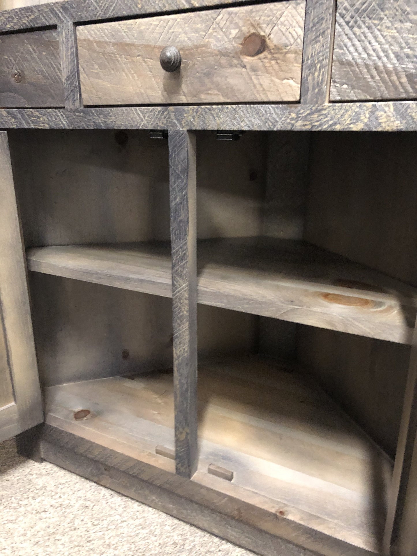 Rustic R358P Large Corner Unit in Ash Finish C-424