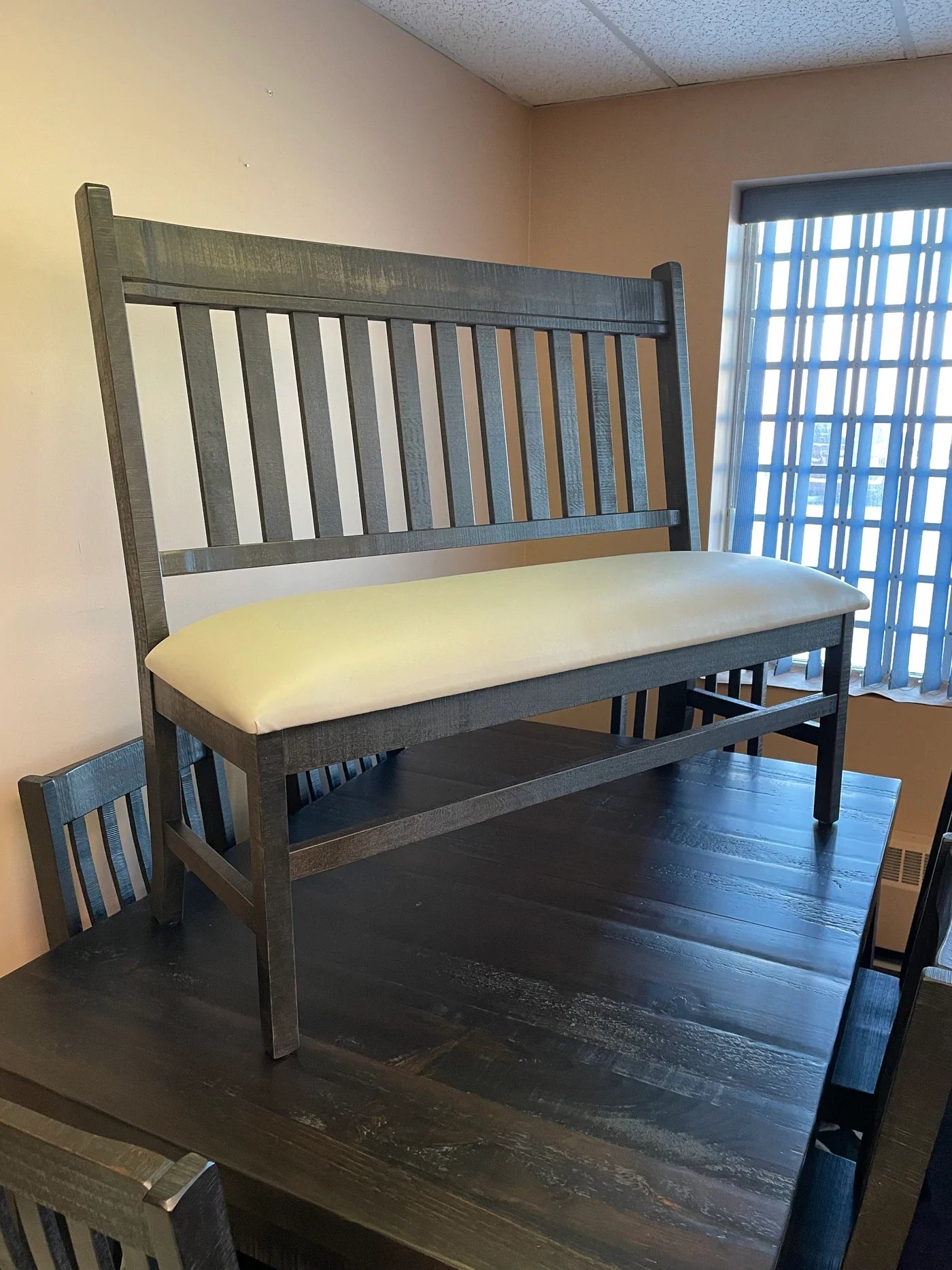 Sagebrush Rustic Slat-Back Bench