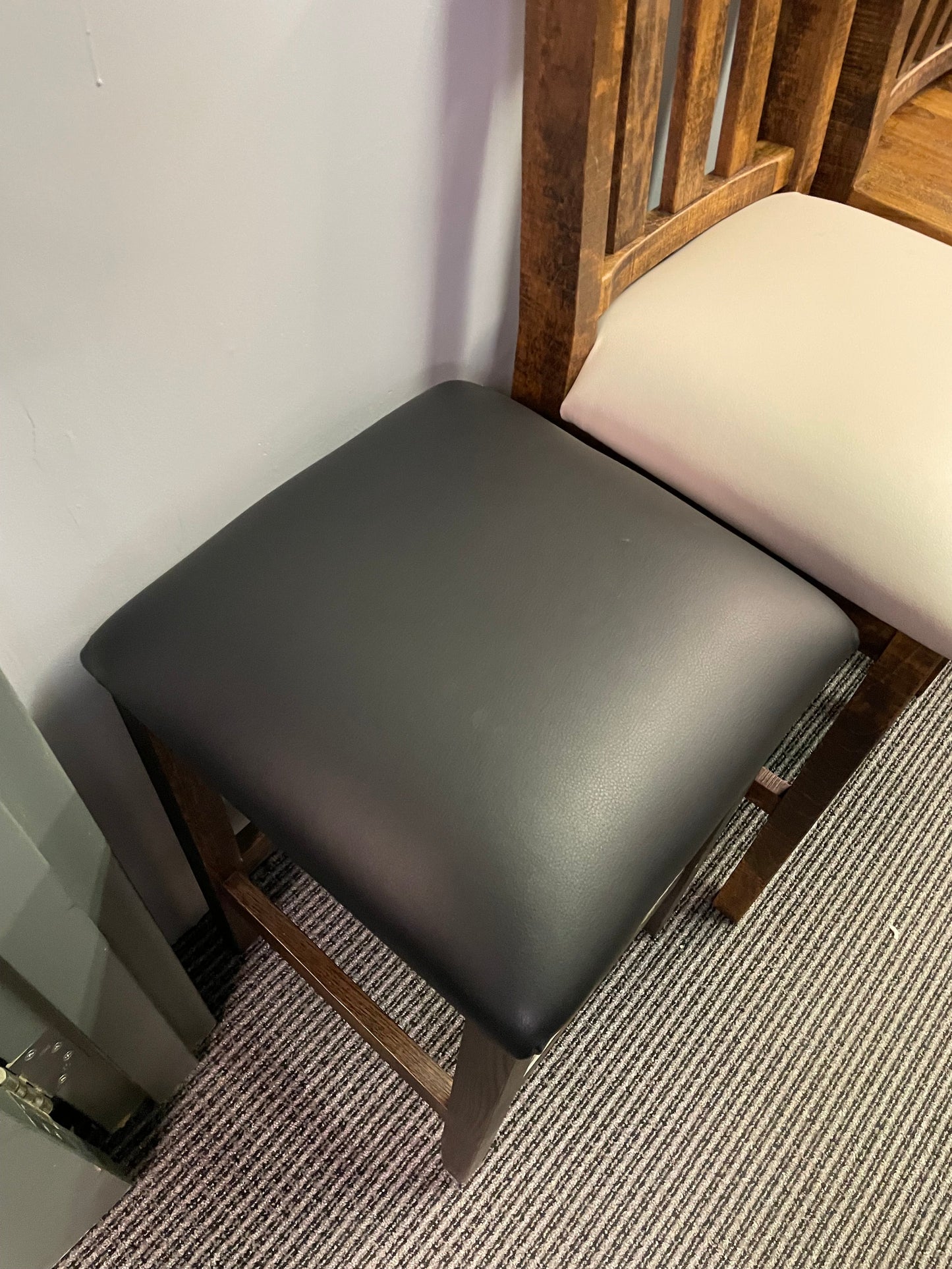 785 Smooth Oak Downtown 24" Stool with Upholstered Seat in Guinness Finish C-700