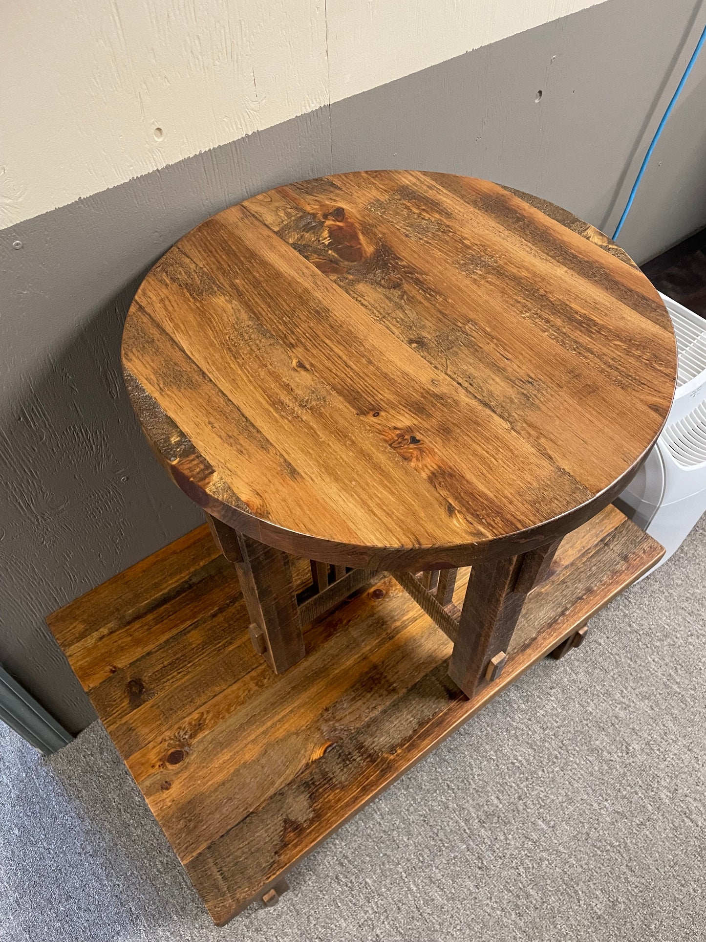 Rustic Pine Mission Coffee and End Table Set in Black Walnut Finish S-625