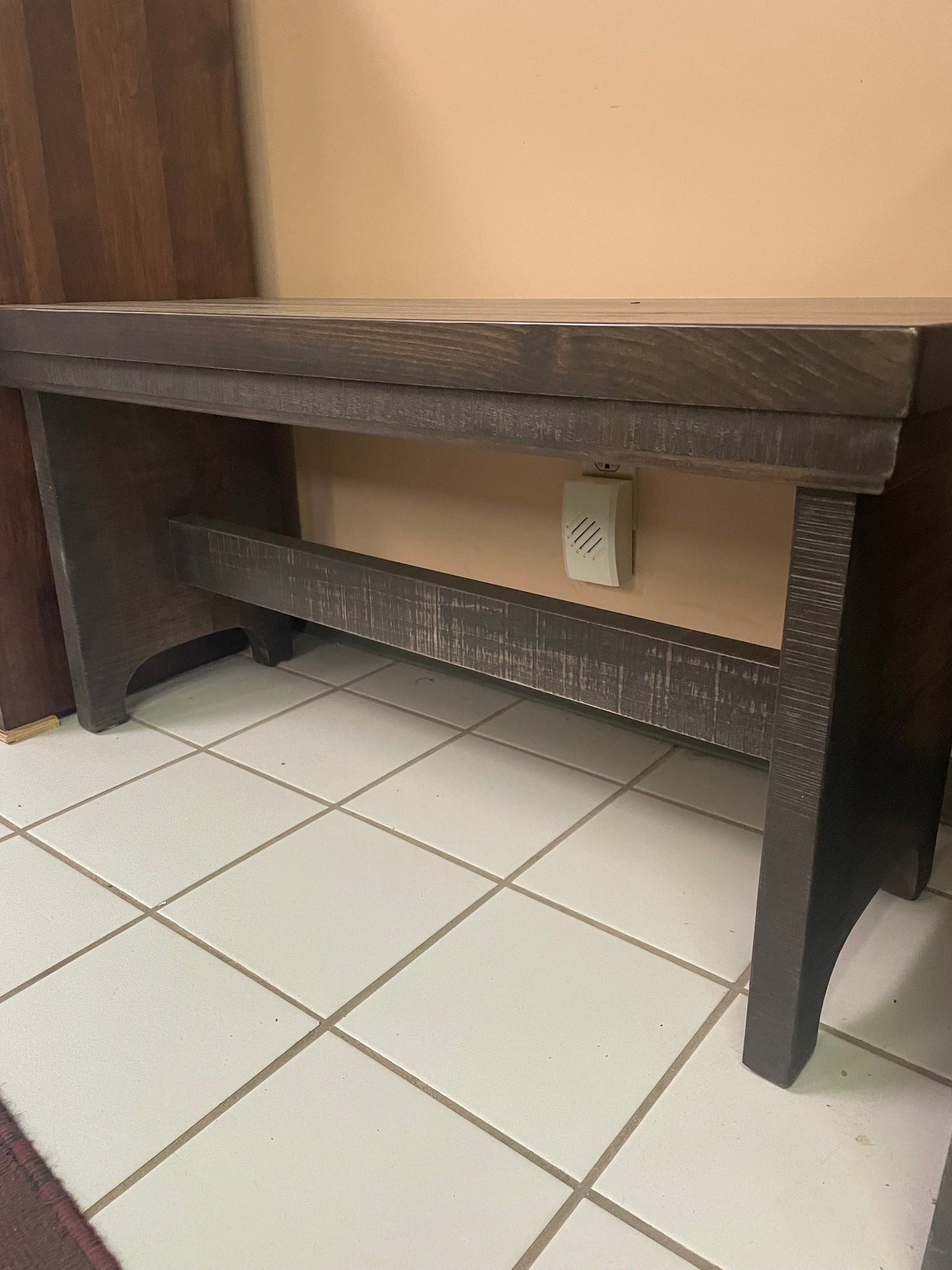 Rustic 081B Birch Bench with Rustic Pine Seat in Ebony Finish S-518
