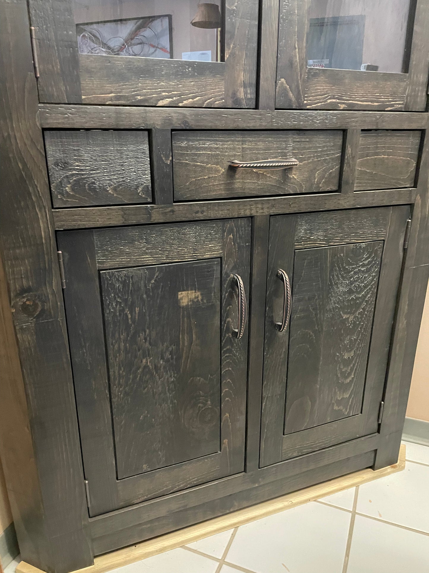 Rustic R358P Large Corner Unit in Ebony Finish S-542