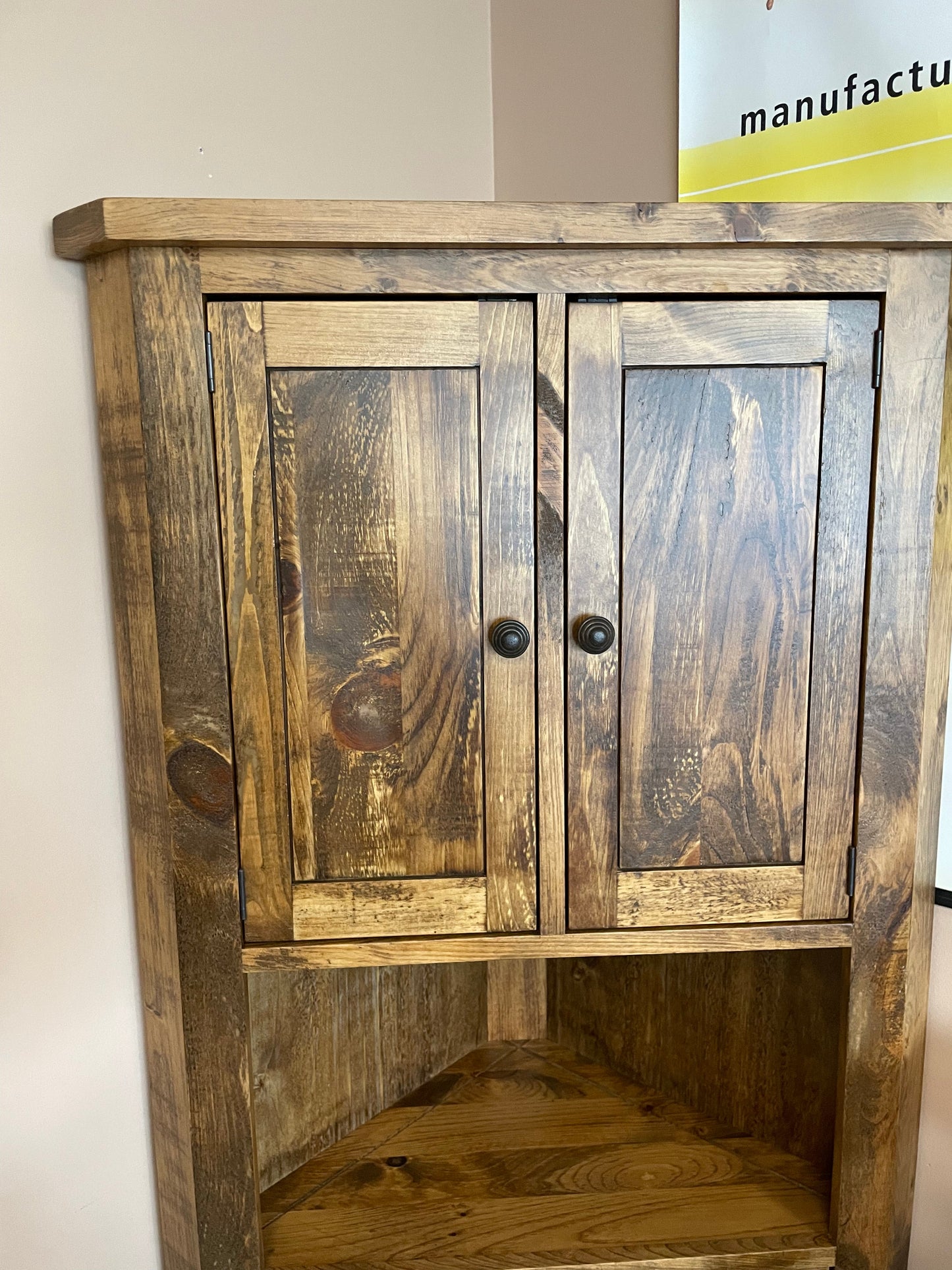 Rustic R358P Large Corner Unit in Black Walnut Finish S-544