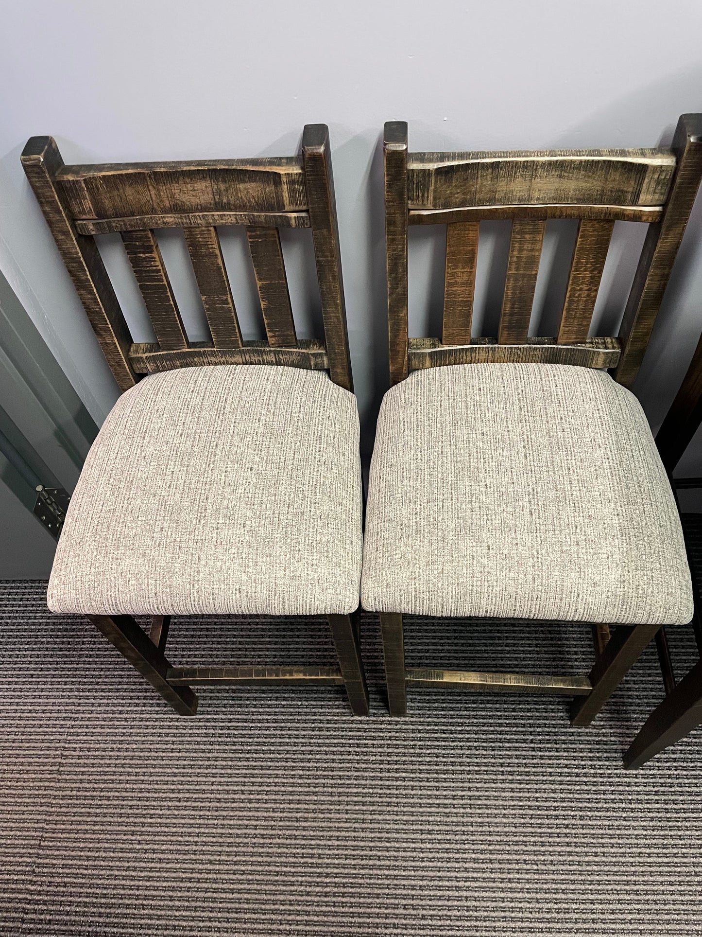 R824B Rustic Slat Bent Back 24" Stool in Rome Finish S-557