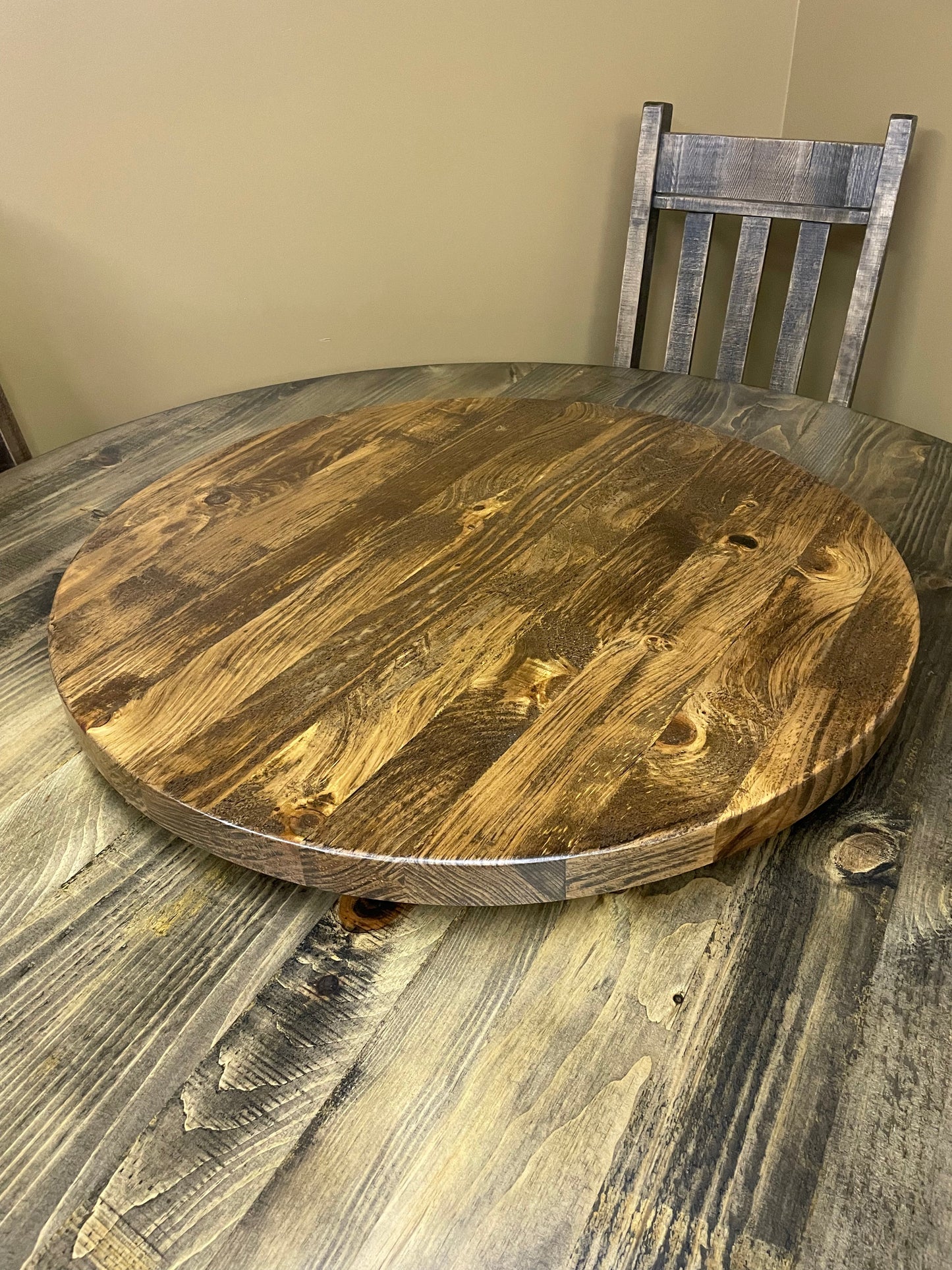Rustic Pine R994P 30" Lazy Susan in Black Walnut Finish S-568
