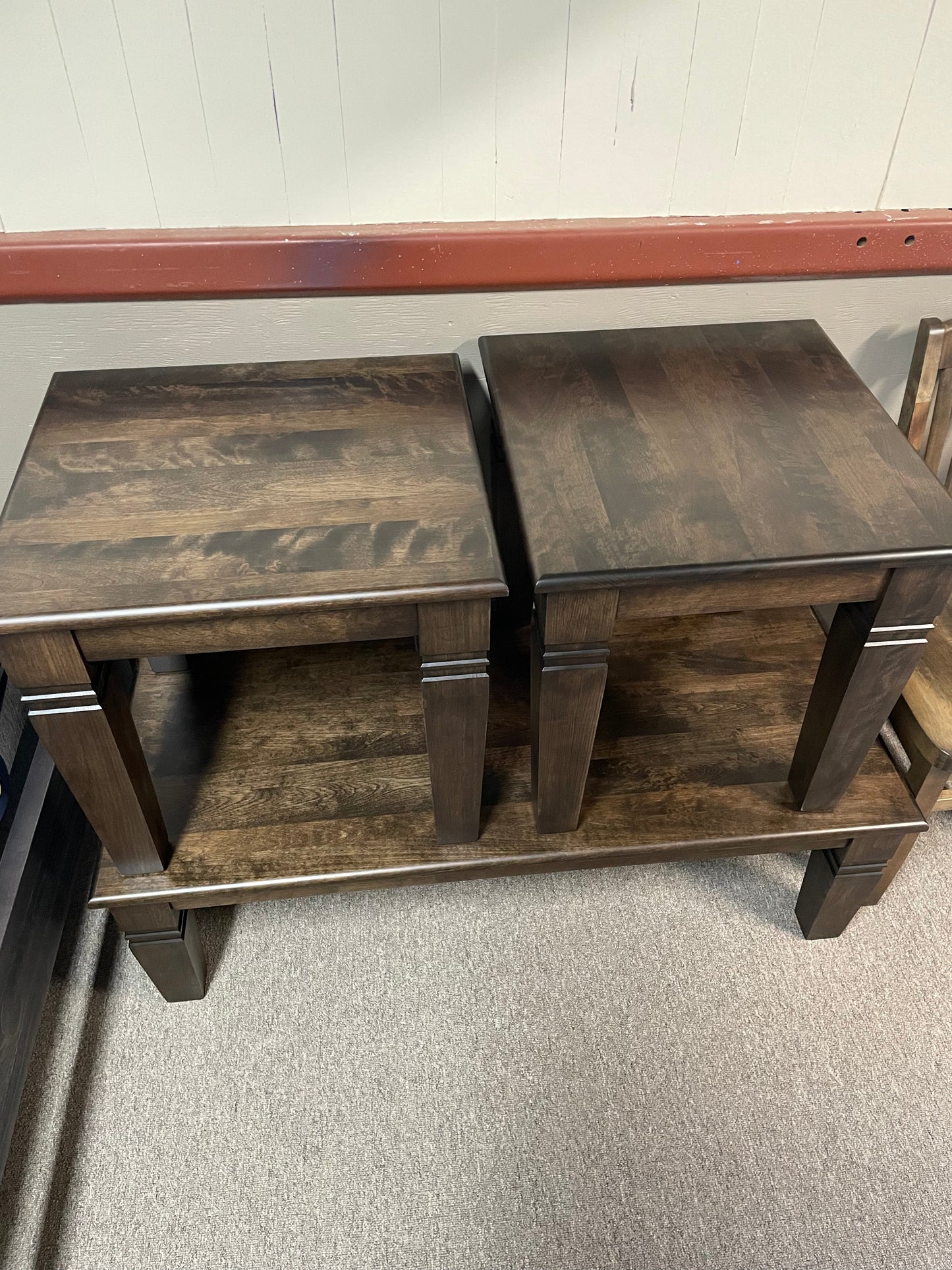 Smooth Birch Designer Coffee and End Table Set in Guinness Finish S-566