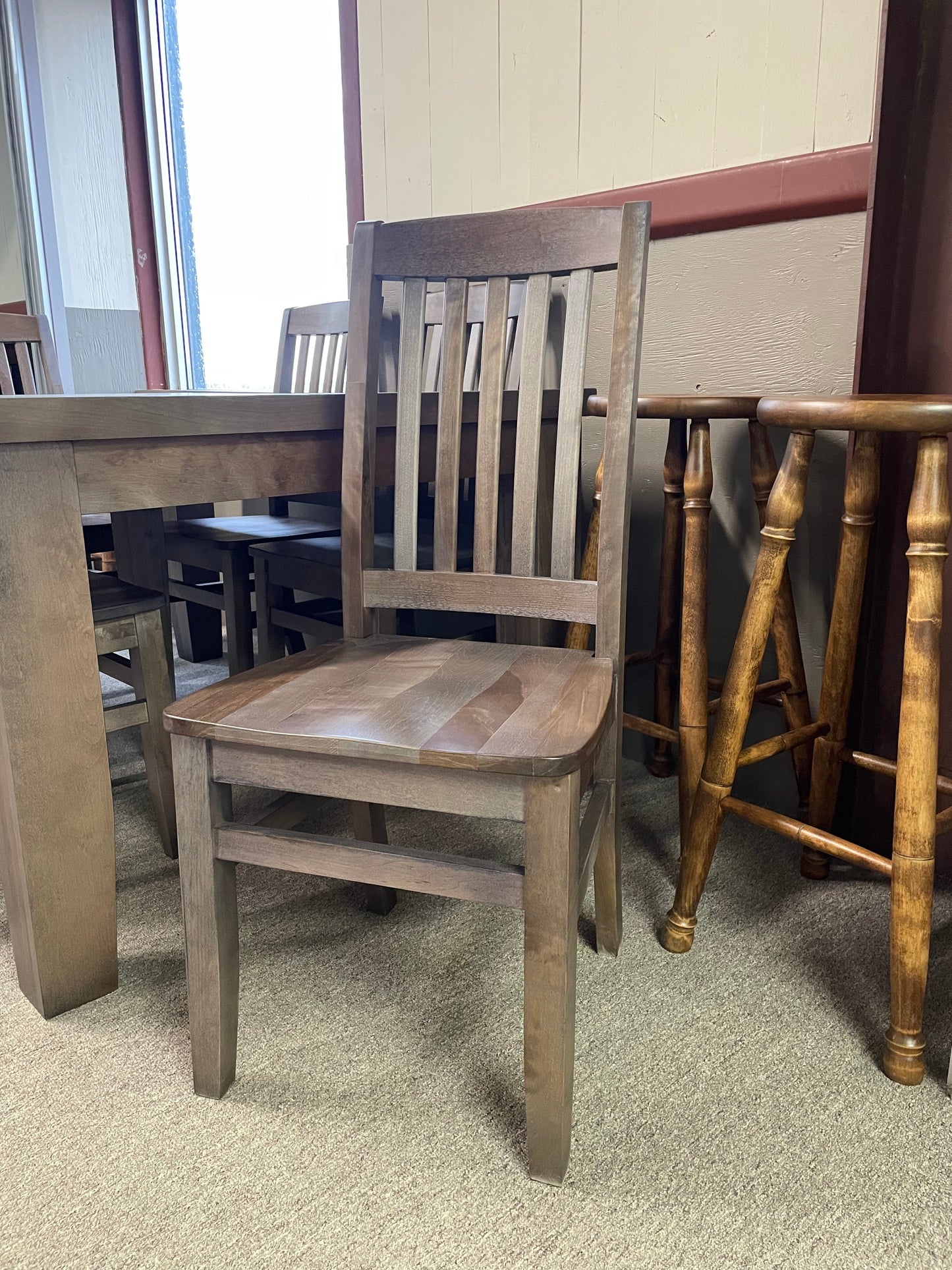 Rustic Pine R431P Harvest Table & 6 Scholar Chairs in Ash Finish S-596