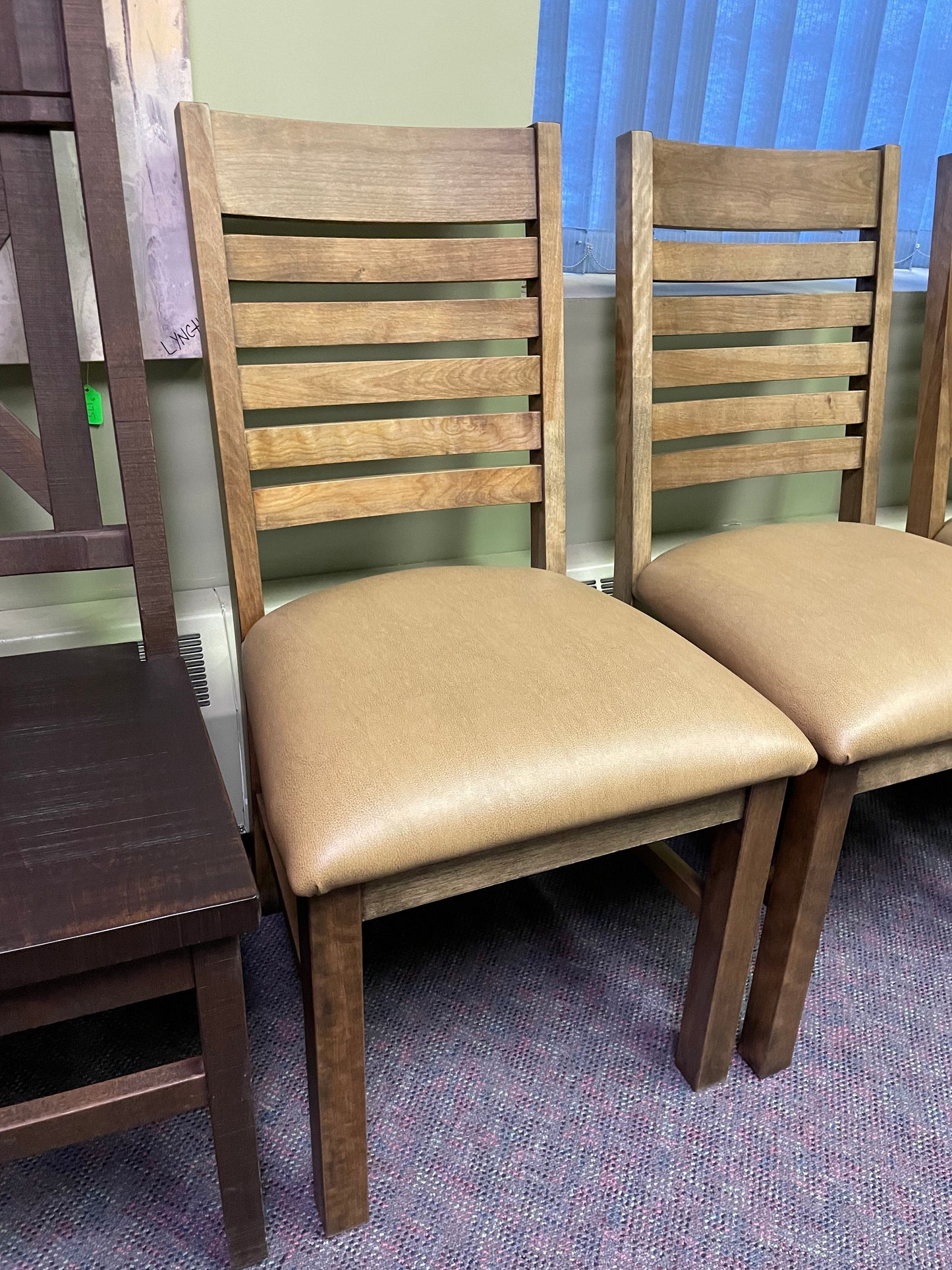 624B Modern Ladderback Chair w/ Upholstered Seat in Lowry Finish S-753