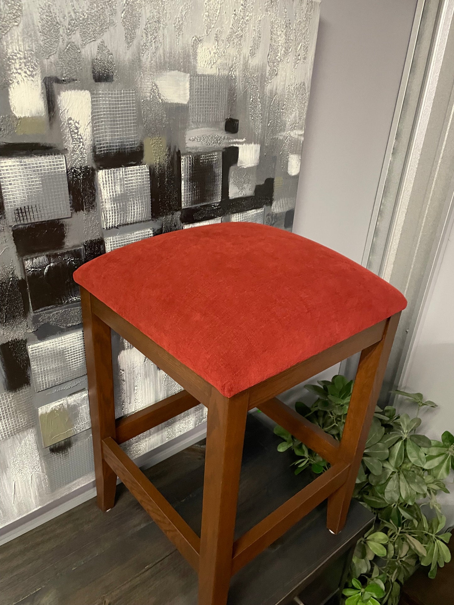 785B Smooth Birch Downtown 24" Stool with Upholstered Seat in Chestnut Finish S-210