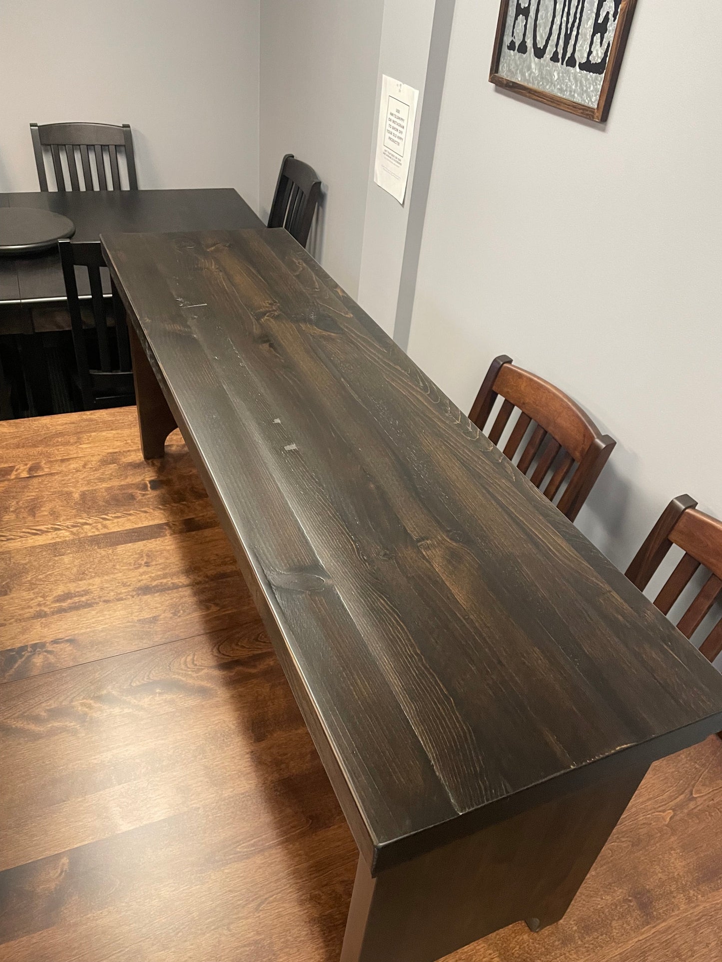 Rustic R082P Bench with Rustic Pine Seat & Smooth Birch Bottom in Guinness Finish S-201