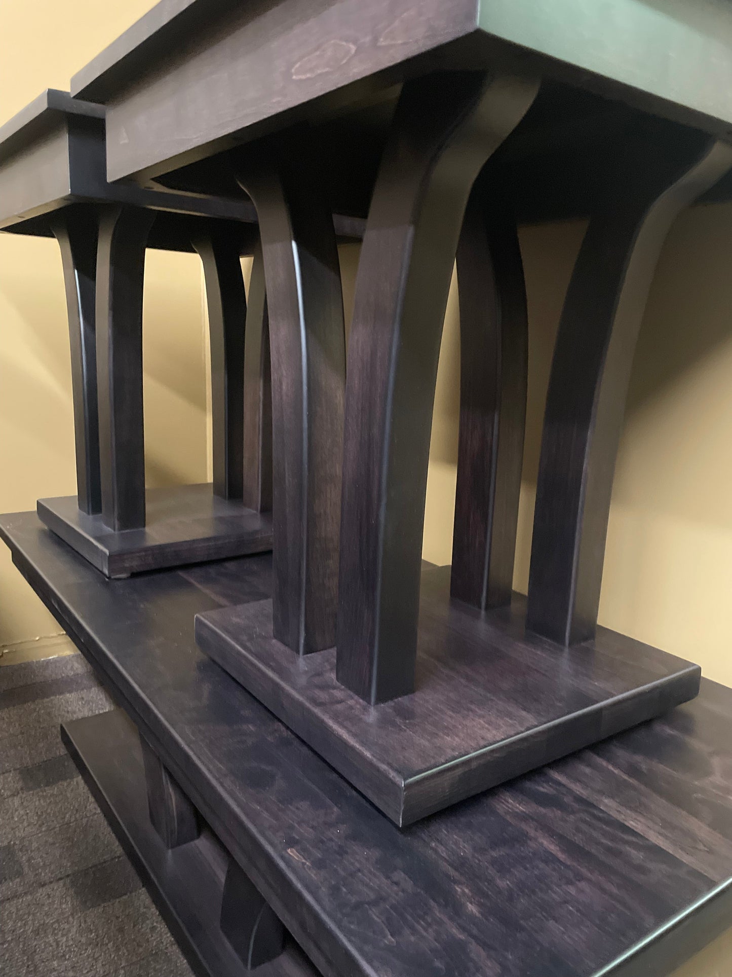 Smooth Birch Venice Coffee and Two End Tables Set in Midnight Finish S-573