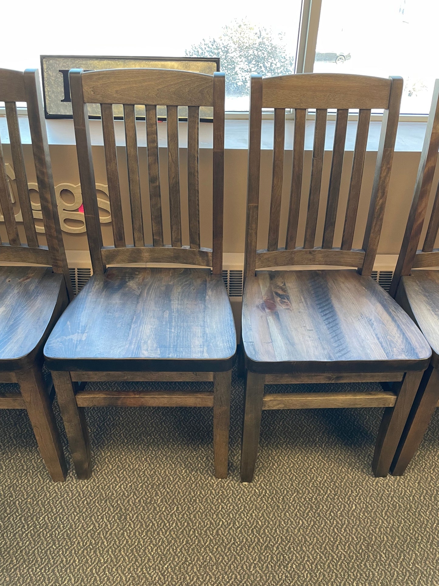 761B Smooth Birch Chair with Rustic Pine Seat in Lowry Finish S-730