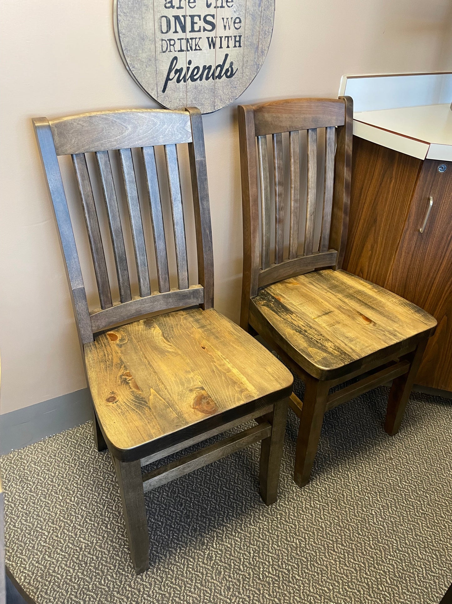 761B Smooth Birch Chair with Rustic Pine Seat in Lowry Finish S-730