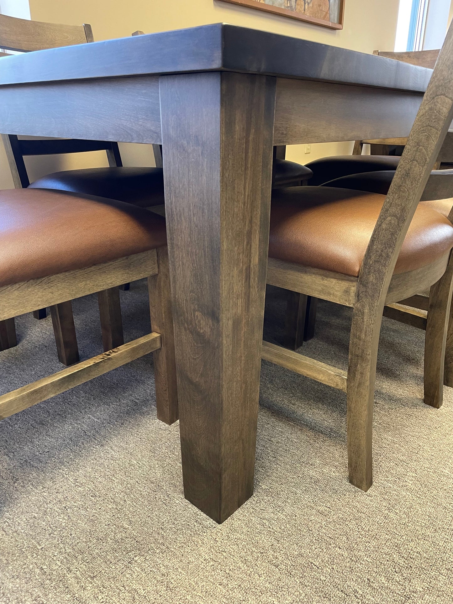 Rustic Pine R431P Harvest Table & 6 624B Chairs in Rome Finish S-710