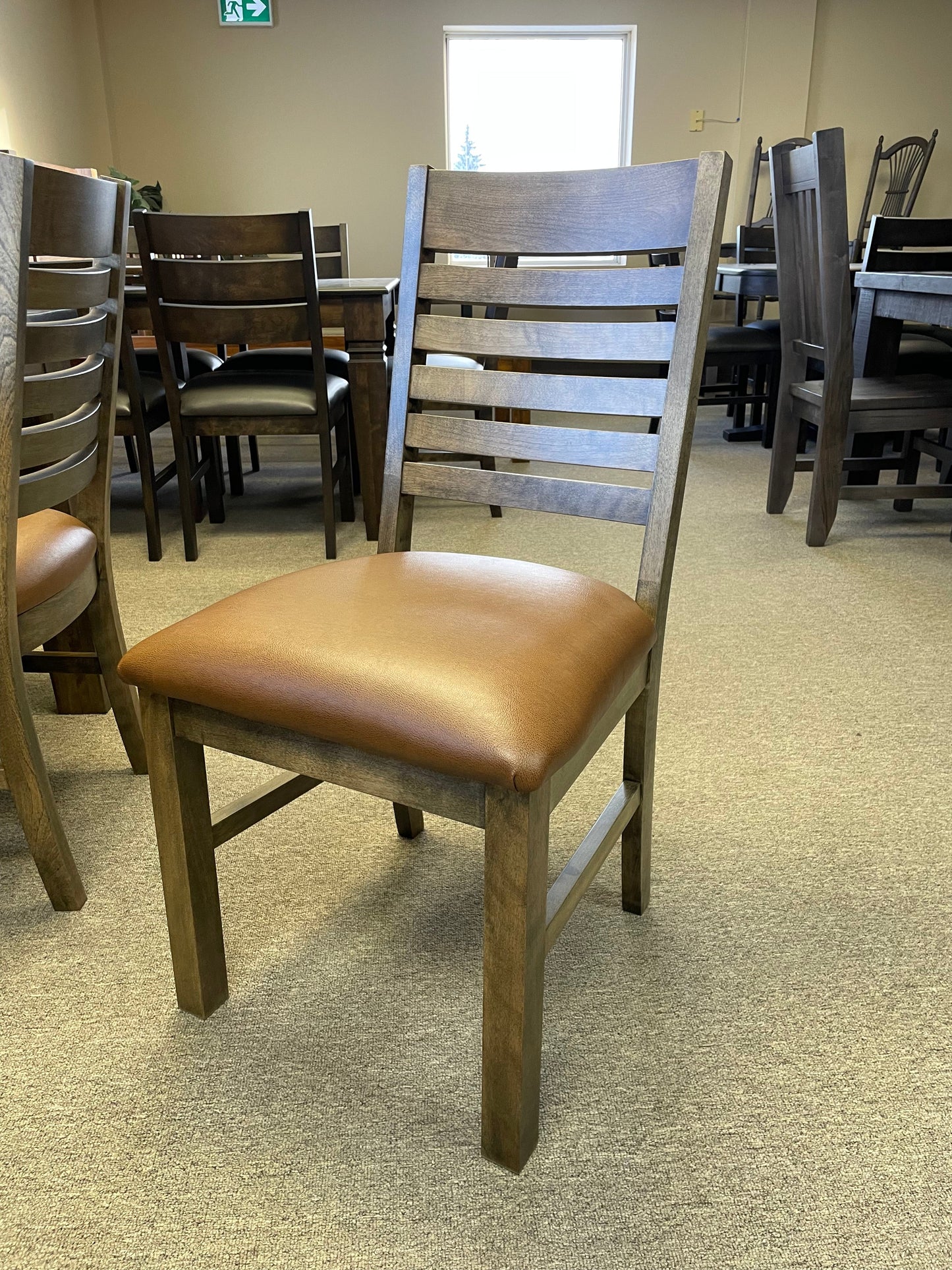 Rustic Pine R431P Harvest Table & 6 624B Chairs in Rome Finish S-710