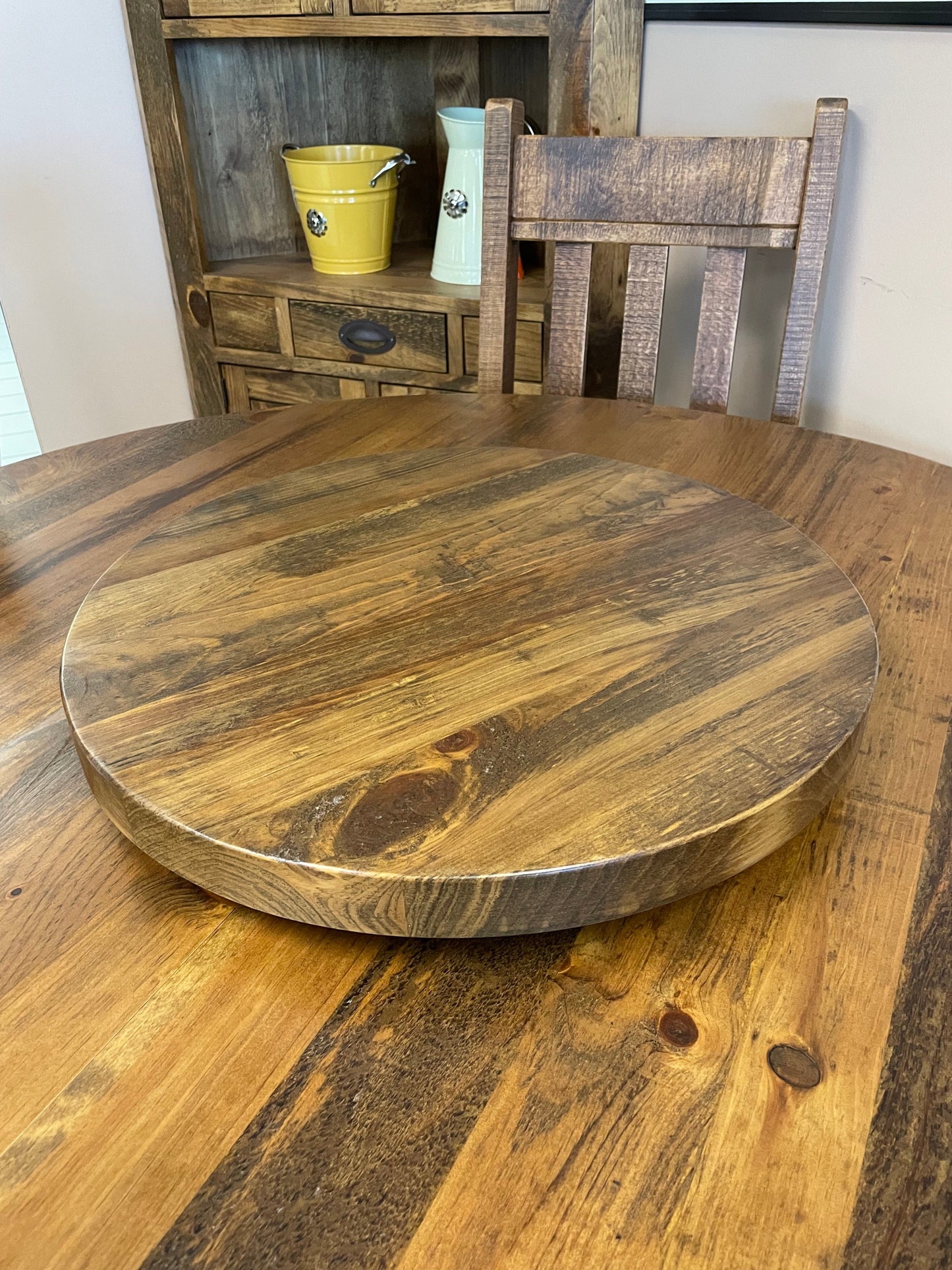 Rustic Pine R992P 20" Lazy Susan in Black Walnut Finish S-728