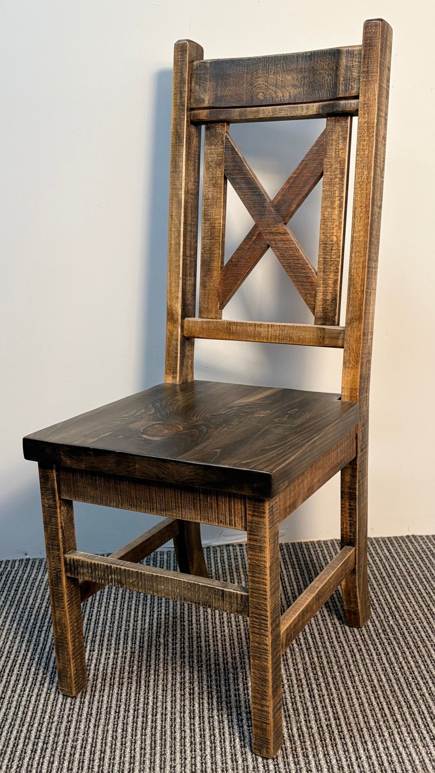 R751B Rustic Birch X-Back Chair 17.5"W42.5"H