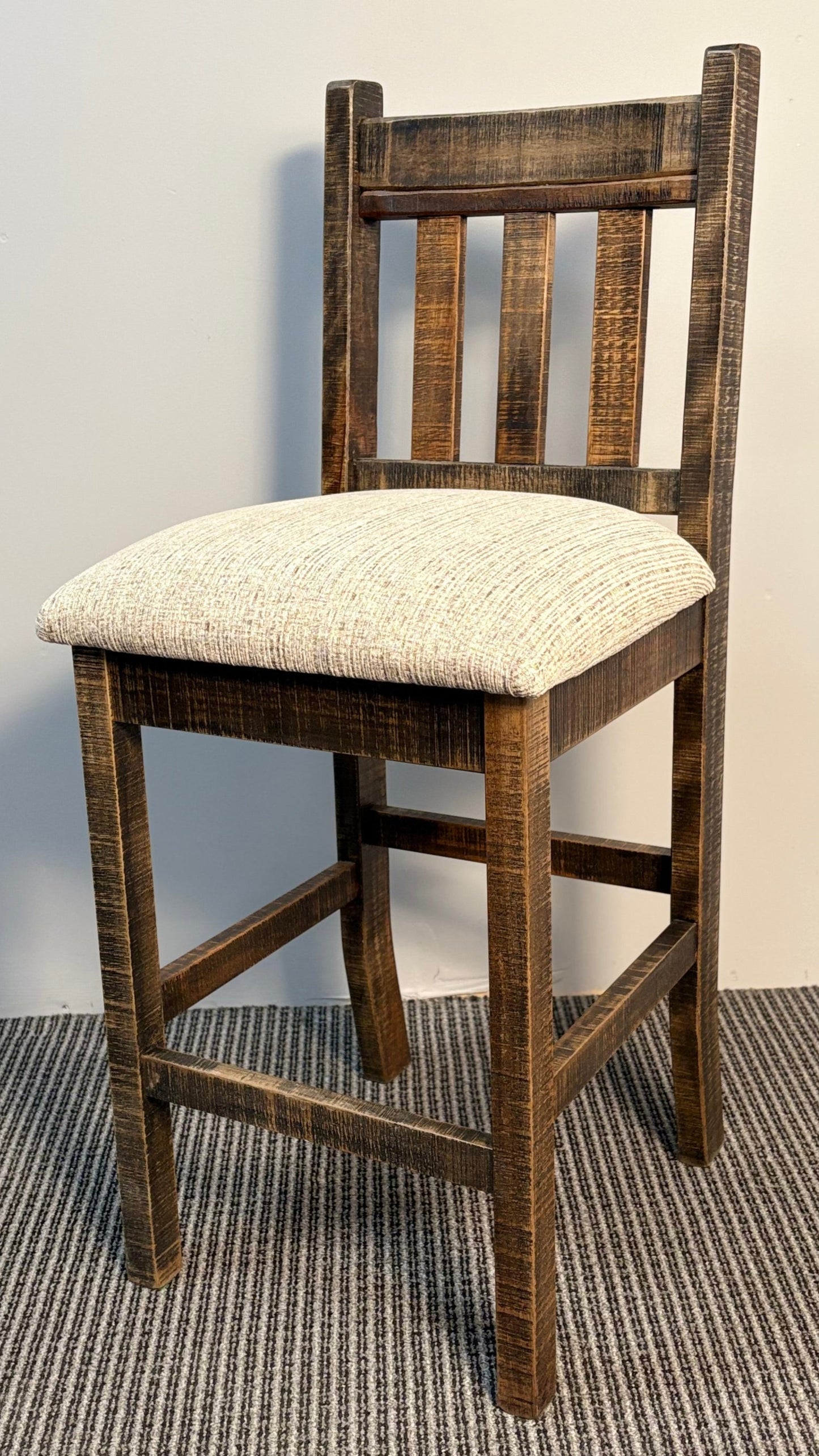 R824B Rustic Slat-Back Stool