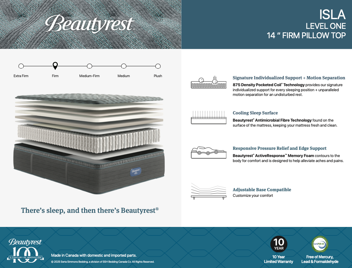 Beautyrest Tier 1 Isla Firm Pillow Top 14" Mattress