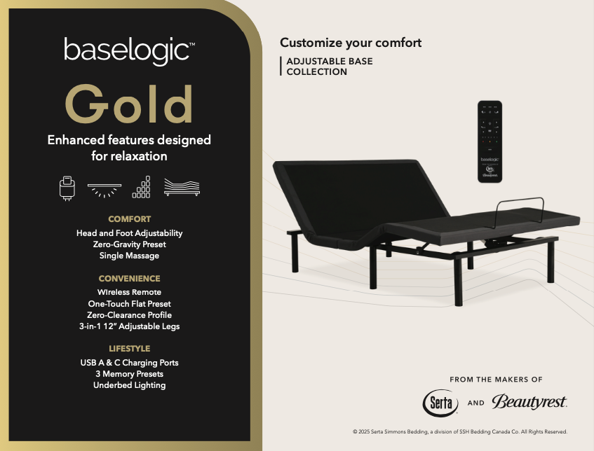 Gold Adjustable Base
