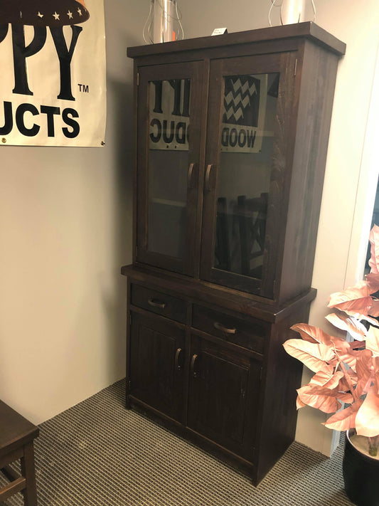 Rustic Pine R312P 2 Door Hutch and Buffet in Bourbon Finish S-148