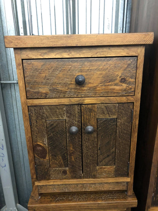 R162P Rustic Pine 1 Drawer & 2 Door Nightstand in Black Walnut Finish C-182 Regular $1159