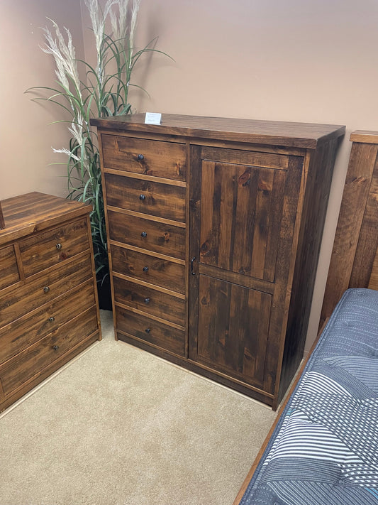 R220P Rustic Pine Cowboys Chest in Black Walnut Finish C-463