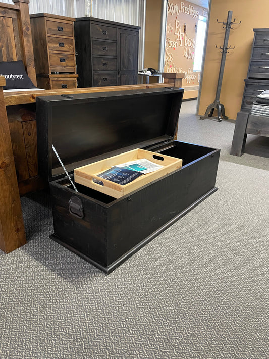 R108P Rustic Pine Hope Chest in Guinness Finish S-616