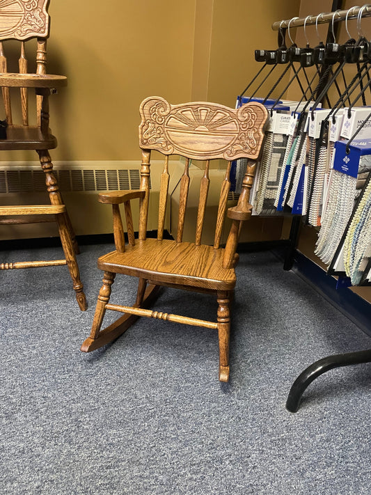 655 Smooth Oak Childs Rocker in Black Walnut Finish S-529