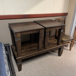 Smooth Birch Designer Coffee and End Table Set in Guinness Finish S-566