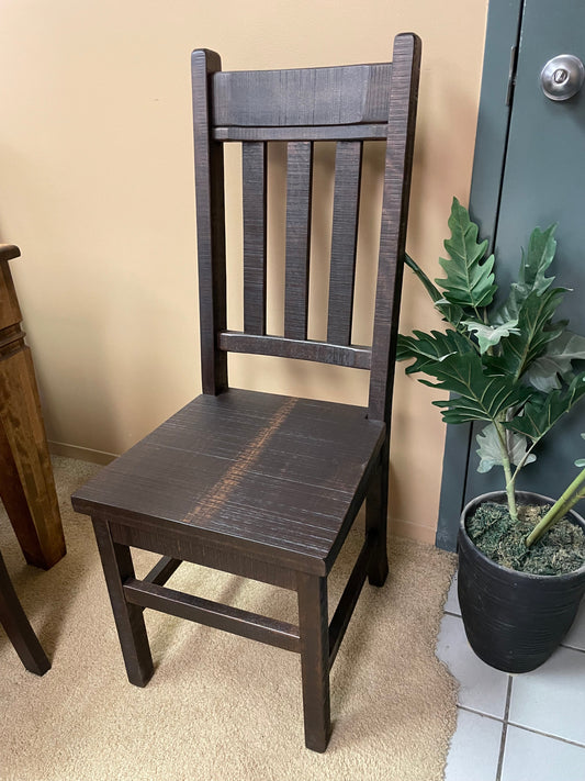 R750B Rustic Slat Back Chair w/ Rustic Birch Seat in Bourbon Finish S-754