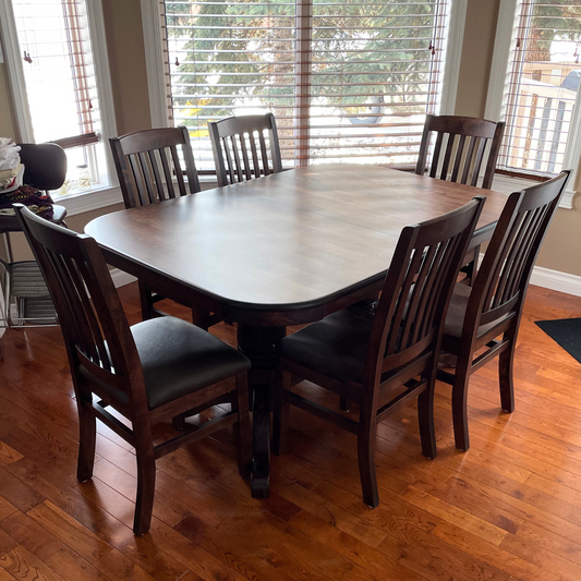 Smooth Birch 42"x60" Double Pedestal Table