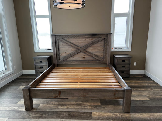 Rustic Barn Door Bed Low Footboard