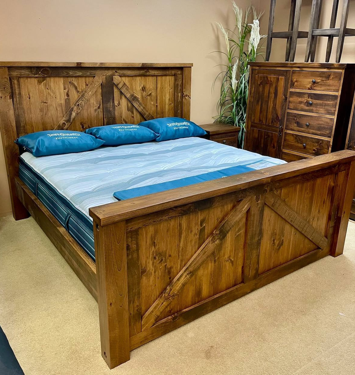 Rustic Indiana Bed High Footboard