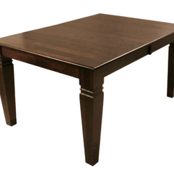 D431B Designer 42x60" with two 18" Leaves - Solid Wood - Birch Top and Smooth Designer Solid Birch Legs. Seats 6-10 people. Manufactured in Edmonton, Alberta, Canada