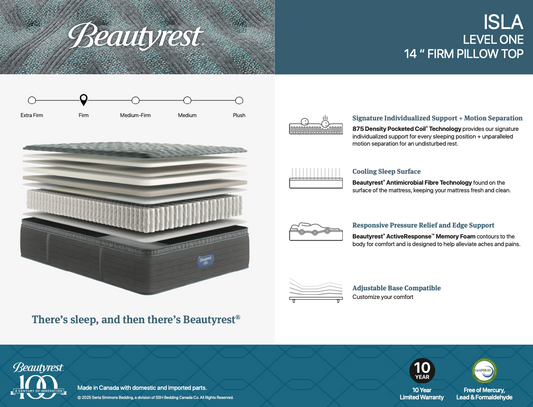 Beautyrest Tier 1 Isla Firm Pillow Top 14" Mattress