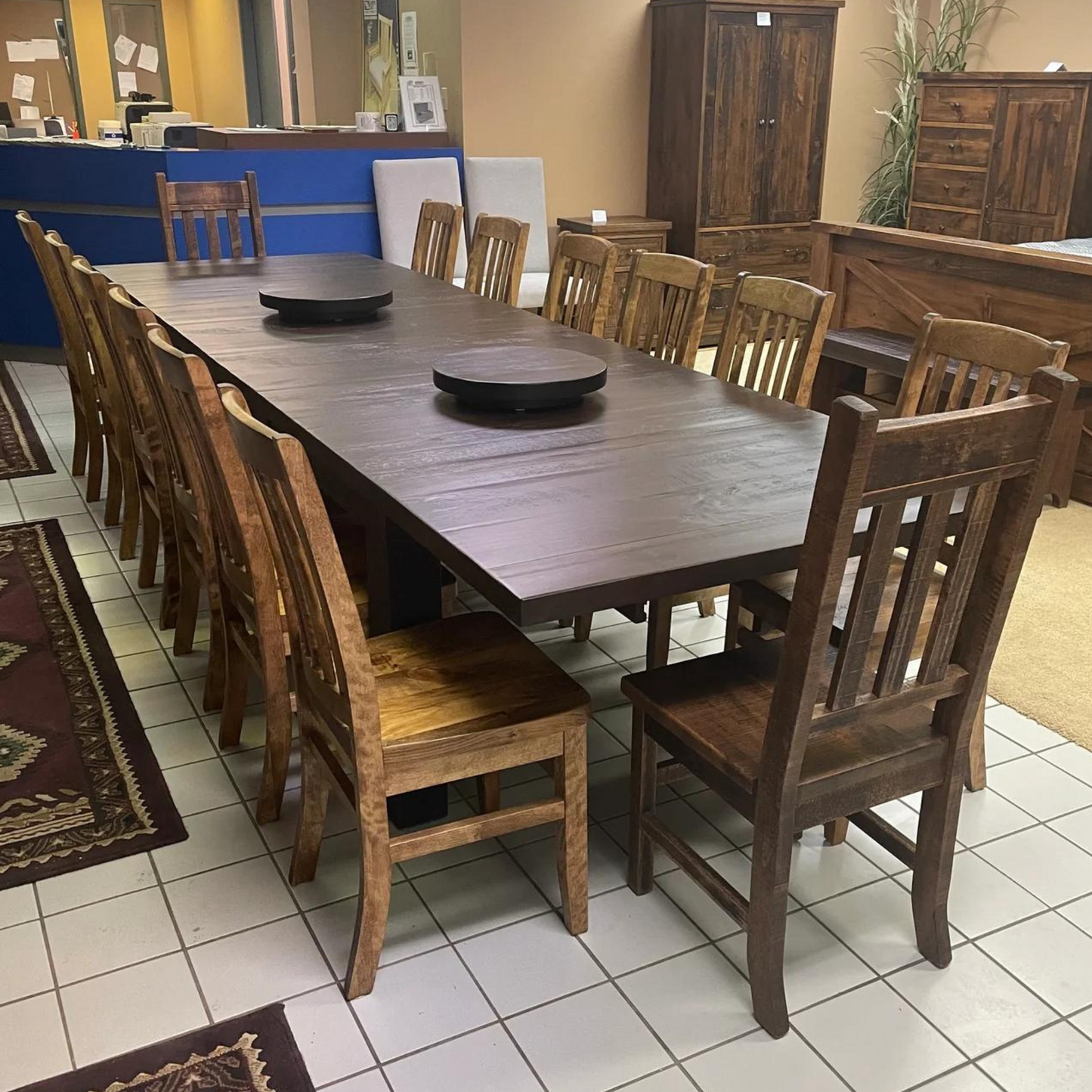 R452P Rustic Pine Top with Smooth Birch Bottom 42"x72" Table plus 4x18" leaves